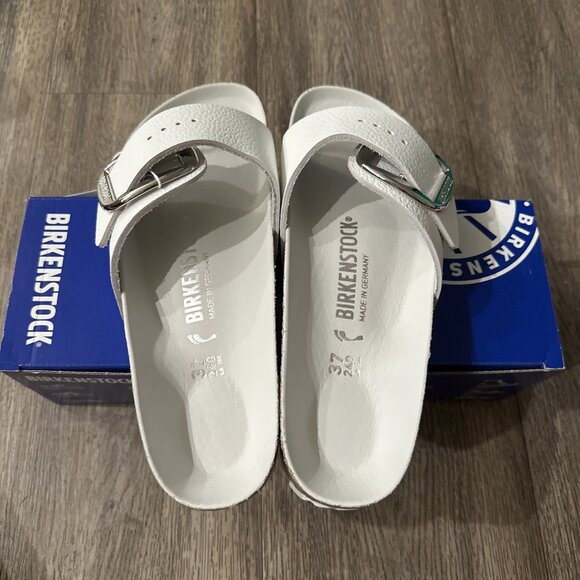 Birkenstock Madrid Big Buckle Sandal White Leather Wms EU 39 US 8-8.5 - Picture 4 of 5